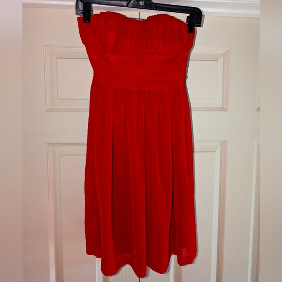 Johnny Martin Size 5 Juniors Red Strapless Mini Dress with Elastic Waistband - Picture 1 of 11